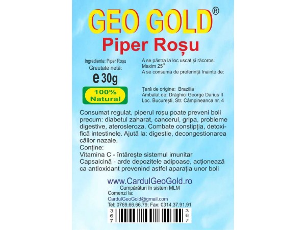 GEO GOLD - Piper rosu boabe 30g